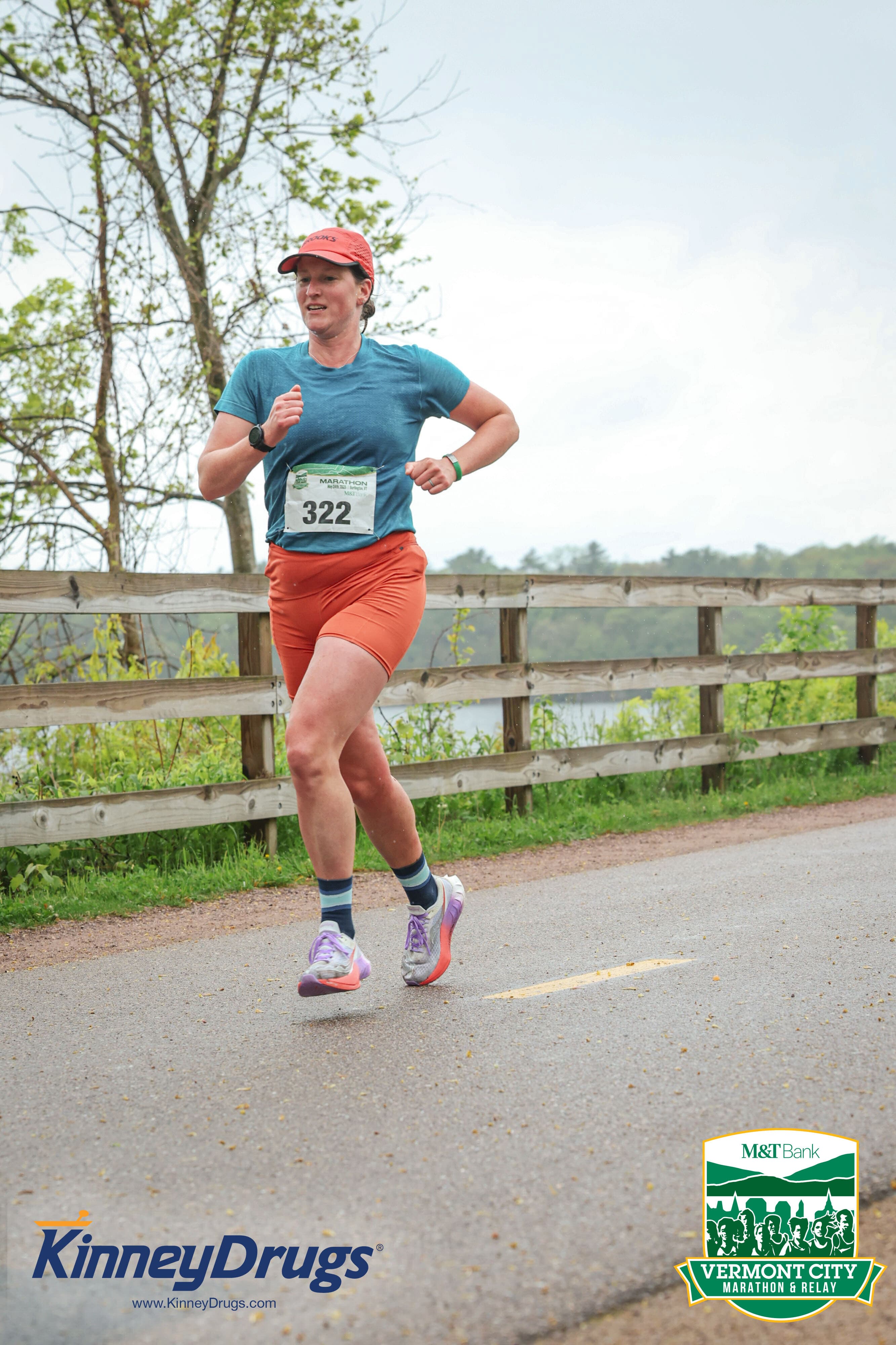 Megan James racing the Vermont City Marathon