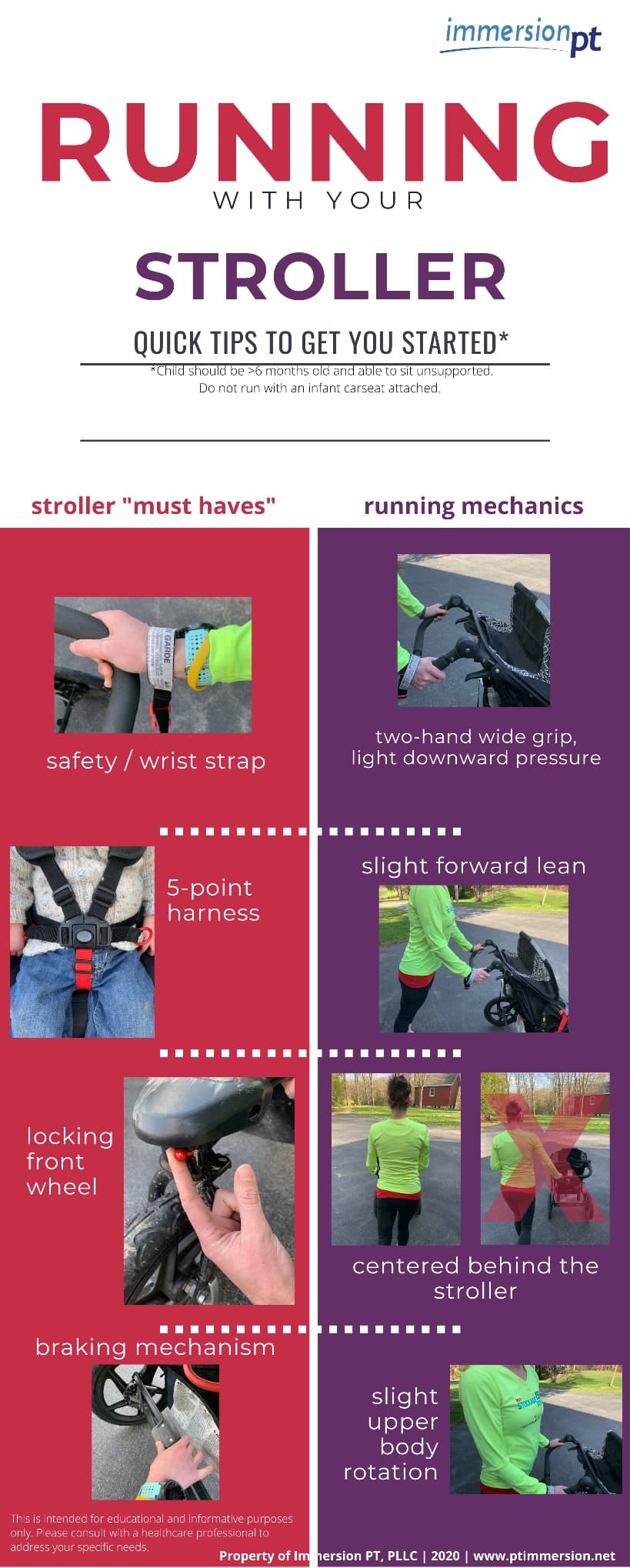 Immersion PT tip sheet: Running with your stroller, quick tips